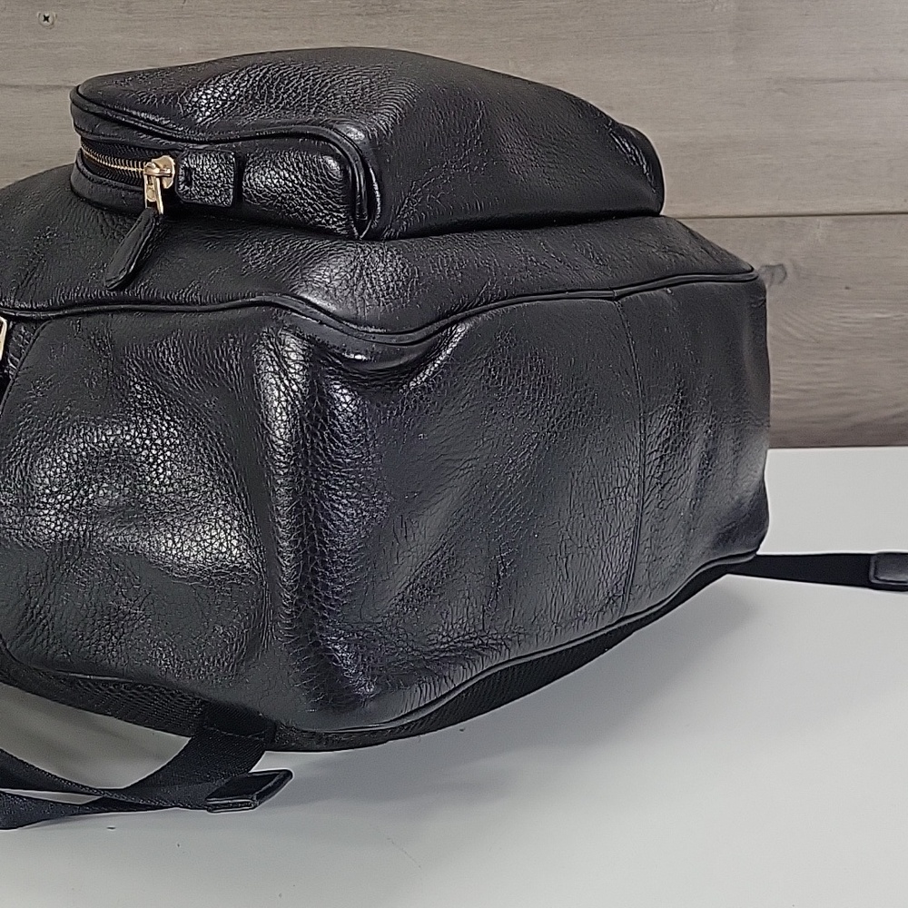 Coach Black Pebbled Leather Laptop Backpack with Gold-Tone Logo 5869 - Picture 7 of 16